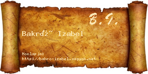Bakró Izabel névjegykártya